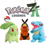 [Fun] LEGENDS ZA Pokemon Chikorita Plush Toys Soft Stuffed Totodile Tepig Doll Kawaii Japan Anime El