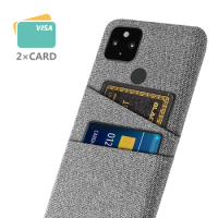 Luxury Fabric Dual Card Phone Cover, Google Pixel 5, 4A, 4G, 4A, 5G, 6 Pro, 4XL, 6A, 7 Pro, Funda Coque Capa