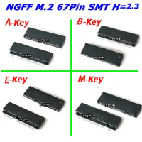 2Pcs m.2 Conector 67P Chave Ngff interface Soquete SSD Soquete H = 2.3 Slot Ngff Soquete Quente Novo A/B/E/M-Key