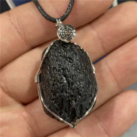 Hi-end Natural Stone Meteorite Black Tektite Specimen Spiritual Energy Stone Crystal Healing