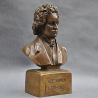 8'' German Great Musician Ludwig van Beethoven Bust Bronze Statue