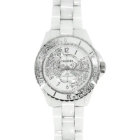 【CHANEL 香奈兒】展示品 J12 20週年限量款圖騰陶瓷錶-38mm(白)