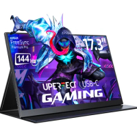 UPERFECT 144Hz Portable Monitor 17.3 Inch Gaming Display USB-C Screen With 1080P FHD IPS Eyes Care HDMI 2 Type C For Steam Deck