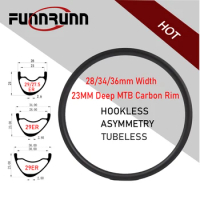 29/27.5er MTB Carbon Rim Mountain Bike Disc Asymmetry Clincher Tubeless 28/34/36mm Width 23mm Internal23/28/30mm Mtb Rim UD 3K