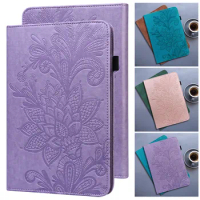 Coque For Samsung Tab S6 Lite Case P610 P615 Emboss Flower Leather Wallet Flip Cover For Funda Galaxy Tab S6 Lite Case Capa 10.4