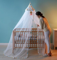 嬰兒床蚊帳全罩式通用寶寶蚊帳支架兒童小床蚊帳嬰兒防蚊罩 【麥田印象】