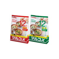 【MARUKOME 丸米】日本元氣味噌湯 一般/減鹽口味 1袋12入 2入組(味噌湯 沖泡即食)