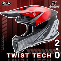 Airoh安全帽 TWIST 2.0 TECH #32 越野帽 黑紅 彩繪 亮面 全罩帽 雙D扣 內襯可拆 耀瑪騎士