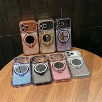 Case Glitter Luxury Quicksand Full Diamond Mirror Standing Case Compatible For Samsung A02 M02 A02s 