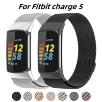 Milanese Loop Strap for Fitbit Charge 3 4 5 Band Correa Replacement Wristband Metal Magnetic Stainless Steel Bracelet