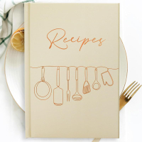 Perfect Blank Recipe Book with Waterproof Cover - 8.5x6 Holds 100 Recipes - The Recipe Notebook To W