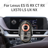Mechanical transparent mobile phone holder For Lexus ES IS RX CT RX LX570 LS UX NX Wireless charging bracket
