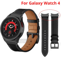 No Gap Genuine leather Strap For Samsung Galaxy Watch 5 4 44mm 40mm/Galaxy Watch 4 Classic 42mm 46mm Bracelet Curved end adapter