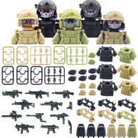 Modern Ghost Cop Commando Figures Building Blocks Army Soldier City  SWAT Special Forces Military Weapon Bricks Kids Toys