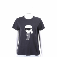 KARL LAGERFELD IKONIK 2.0 卡爾 老佛爺側身印花黑色純棉短袖TEE T恤