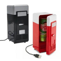 USB Fridge Mini Refrigerator with Cold&amp; Warm Function LED Light Fridge Beverage Cooling and Warming Fridge Mini Car Fridge