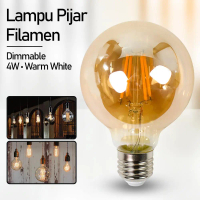 Lampu Hias Kamar Gantung Ruang Tamu XNL Lampu Pijar Filamen Bohlam Edison Dimmable 4W Warm White - G