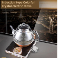 KAMJOVE-Thick Glass Electric Kettle, Boiling Tea, Health Intelligence, Colorful Crystal Stove
