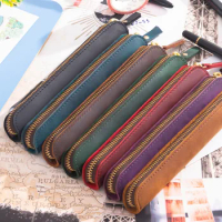 For Apple Apple Pencil 2 Pen Storage Bag Leather Protective Sleeve Head Layer Cowhide Pen Sleeve for Apple Pen Case