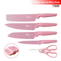 GM Bear Paket Pisau Dapur Set Isi 6pcs Pink Pastel 1526 - Kitchen Knife Set