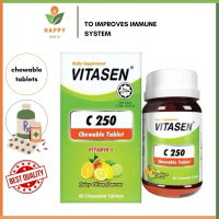 Vitasen C 250 Vitamin C Juicy Citrus Flavour Chewable Tablets 60’s (Vitamin C 250mg)
