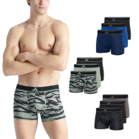 【adidas 愛迪達】M ACTIVE MICRO FLEX ECO TRUNK男士再生彈力運動平口褲三入組(三款任選)