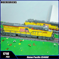 MOC-36031 City Railway Union Pacific ES44AC Painting Train Building Block Assemble Model Brick Toy Children's Gifts