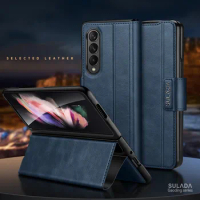 for samsung z fold 5 Kickstand Full Coverage Leather Case for Samsung Galaxy Z Fold 5 Fold5 Wallet Phone Accessories