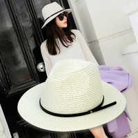 ✤宜家✤時尚夏日遮陽草帽 可折疊沙灘遮陽帽16