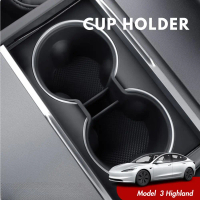 Tesla 2024 Model 3 Highland Cup Holder Interior Storage Accessories Organizer Non Slip Tesla Accesso
