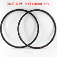 New 26/27.5/29er inch mountain bike 3K UD 12K full carbon fibre bicycle wheelset carbon clincher rims MTB disc brake