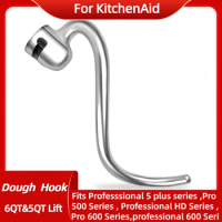 Stainless Steel Dough Hook for Kitchenaid Stand Mixer 6 Quart 5 Quart Lift Mixer Dough Attachments for Kitchenaid
