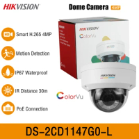 Hikvision DS-2CD1147G0-L 4MP Full Color Night Vision Dome IP Camera Outdoor Waterproof CCTV IR 30m ColorVu Security Surveillance