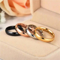 Cincin Polos Cembung Pria Wanita - Plain Silver Gold Black Unisex Men Women Ring / Aksesoris Couple 