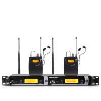 SM-2050 Professional In-Ear Monitor System 2-Channel Multi-Bodypack Monitor with In-Ear Wireless Monitor for Stage Dedicated