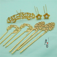 金色小釵唐風宋制漢服發冠明制蓮花復古影樓道具發飾發釵發簪套裝