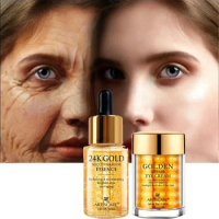 24K Gold Serum SET Anti Wrinkles Facial Skin Care Anti Aging Eye Cream Korean Face Essence Skin care Products for Women