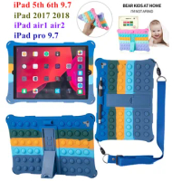 Pop Push It case iPad Air 1 2 Case for IPad Pro 9.7" 2016 2017 2018 Bubble Non-toxic Soft Silicone Case For IPad Air1 Air2 5h 6