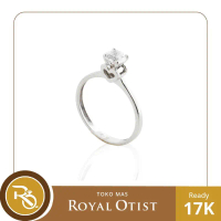 Cincin Emas Putih Solitaire 17 K
