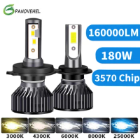 PANOVEHEL H7 Led Headlight 160000LM 180W 3570 Chips H1 H4 LED Bulbs Lamps 4300K 6000K 8000K 80000LM 110W H8 H9 H11 Fog Lights