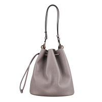 【FURLA 芙拉】FURLA SFERA牛皮單肩斜背水桶包(灰)