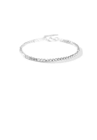 Glamorousky 925 Sterling Silver Simple and Fashion Geometric Round Beaded Bangle