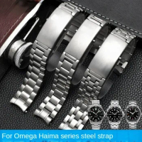 Solid Stainless Steel Watch Band for Omega Haima 300 Waterproof Sweat-Proof Wear Comfortable Watch Strap Men Accessories 20mm