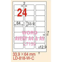 【龍德】LD-818(圓角) 雷射、影印專用標籤-紅銅板 34x64mm 20大張/包