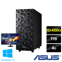 【主機+22型螢幕超值組】ASUS 華碩 H-U500MA AMD 四核心桌上型電腦(R3 4300G/4G/1TB/W10)