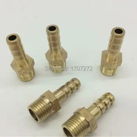 free shipping copper fitting 6mm/ 8mm/10mm/12mm Hose Barb x 1/4" inch male BSP Brass Barbed Fitting Coupler Connector Adapter