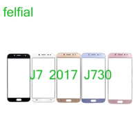 10Pcs/Lot For Samsung Galaxy J7 Pro 2017 J730 Touch Screen Panel Glass Lens Front Outer LCD Glass With OCA Glue