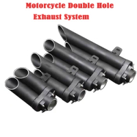 Motorcycle Double Hole Universal Exhaust System Connecting Pipe Yoshimura For ZX6R Msx125 Gsr750 Crf450 Z800 Z750 F900r Xmax300