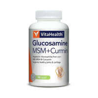 READY DTOCK VitaHealth Vegetarian Glucosamine MSM+Curcumin 90 Vegetable Capsules ORIGINAL