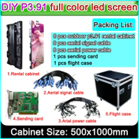 Super thin P3.91 500x1000mm outdoor rental cabinet hd led display screen,P3-P4 LED Video Wall Die Casting Aluminum Cabinet